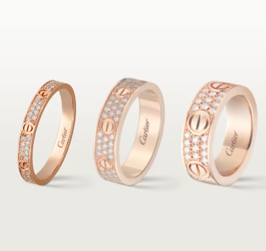 [Eterna Jewels]LOVE RING 2.6mm-wide full-diamond ring Rose Gold