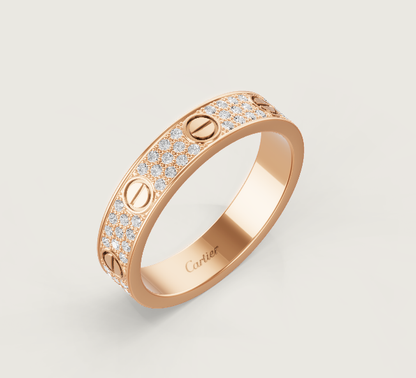 [Eterna Jewels]LOVE RING 4mm-wide full-diamond ring Rose Gold