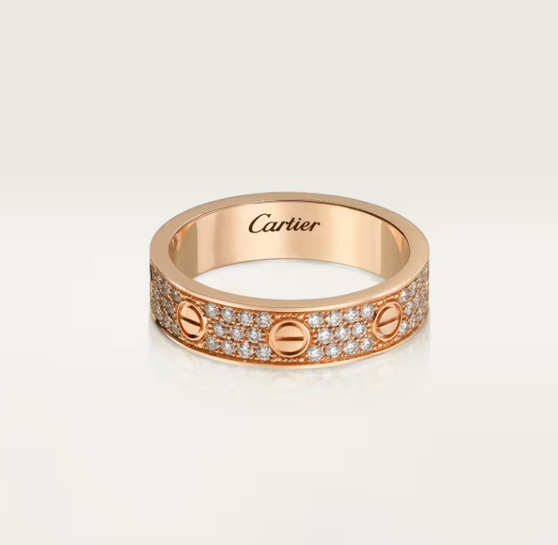 [Eterna Jewels]LOVE RING 4mm-wide full-diamond ring Rose Gold