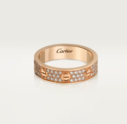 [Eterna Jewels]LOVE RING 4mm-wide full-diamond ring Rose Gold