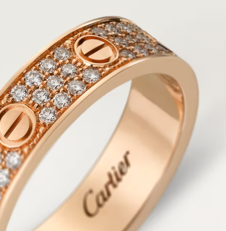 [Eterna Jewels]LOVE RING 4mm-wide full-diamond ring Rose Gold