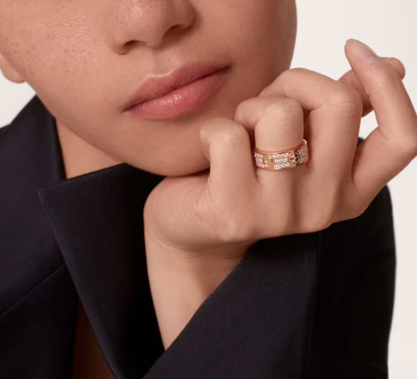 [Eterna Jewels]LOVE RING 6.5mm-wide full-diamond ring Rose Gold