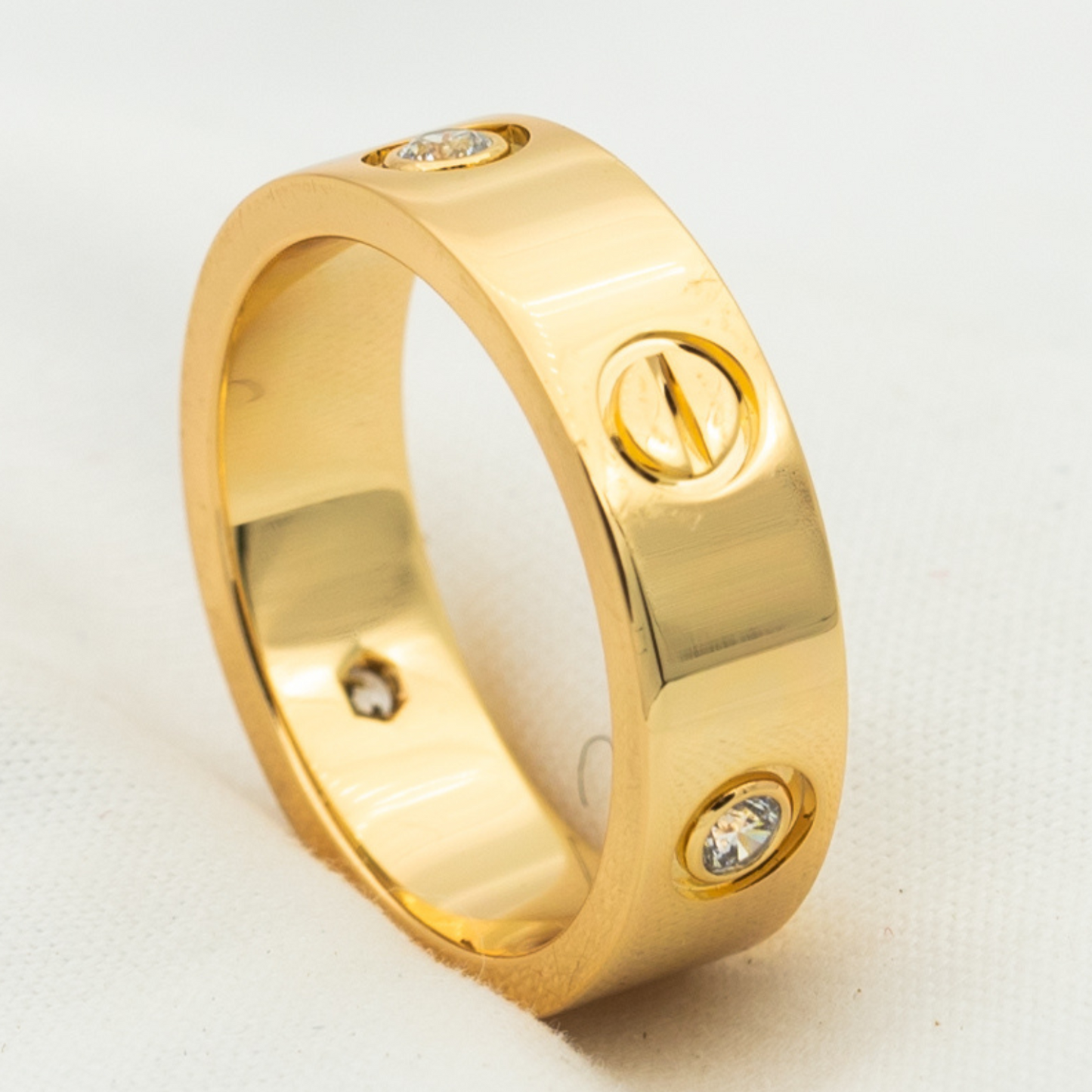 [Eterna Jewels]LOVE RING 5.5MM 3 DIAMONDS PINK GOLD