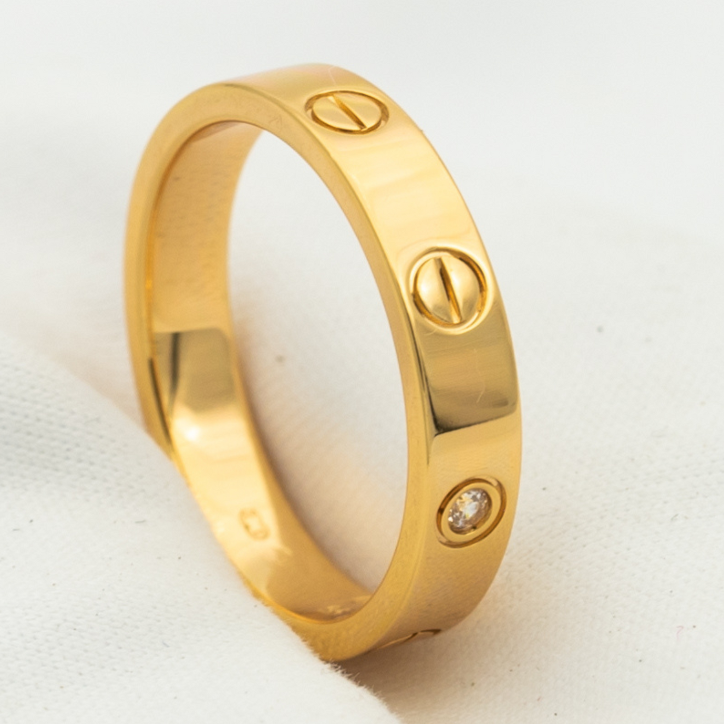 [Eterna Jewels]LOVE RING 4MM 1 DIAMOND PINK GOLD