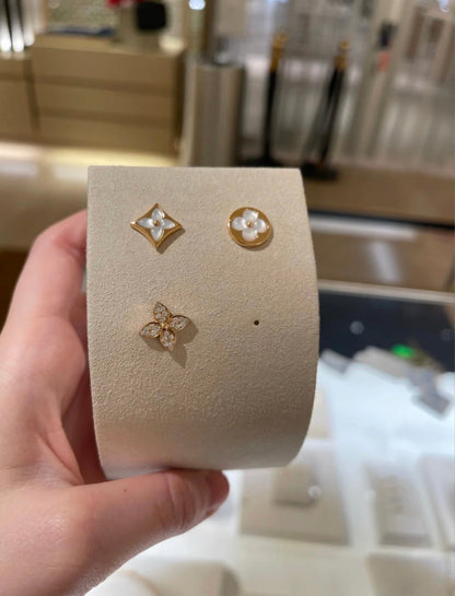 [Eterna Jewels]STAR BLOSSOM STUD EARRINGS PINK GOLD DIAMONDS