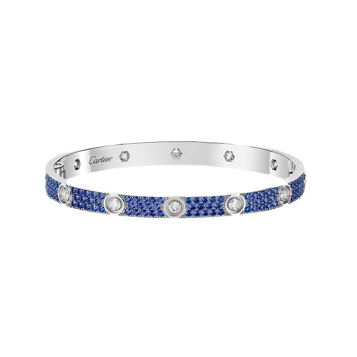 [Eterna Jewels]2026 PAVE GEMSTONE LOVE BRACELET 6.1MM 10 DIAMONDS