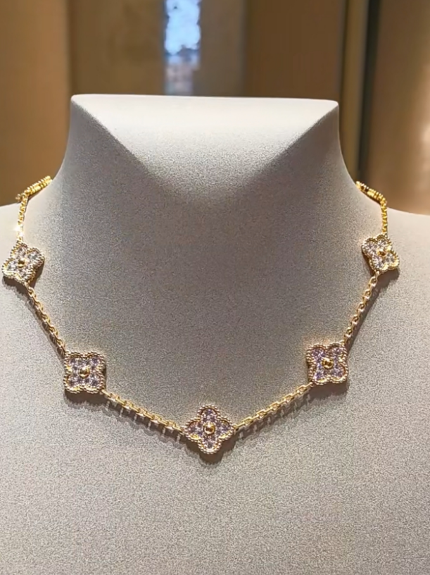 [Eterna Jewels]CLOVER 10 MOTIFS  Gold Diamond  NECKLACE