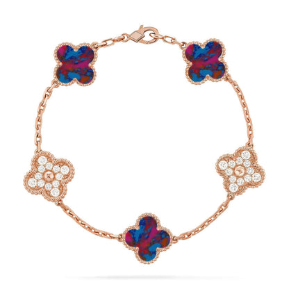 [Eterna Jewels]CLOVER 5 MOTIF COLOR GEMSTONES BRACELET COLLECTION
