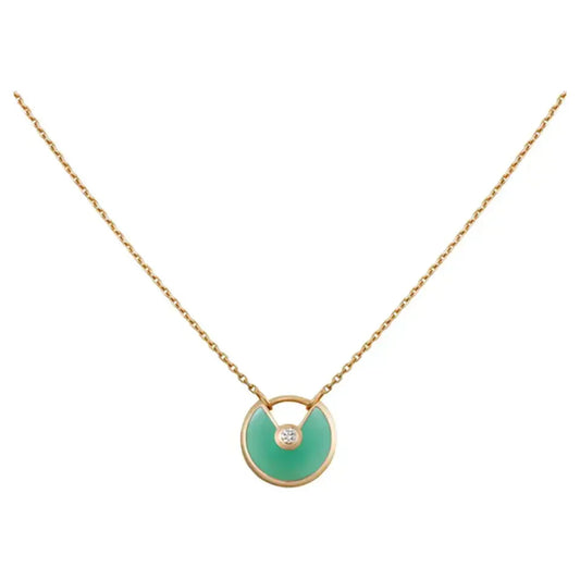 [Eterna Jewels]AMULETTE GOLD MALACHITE NECKLACE