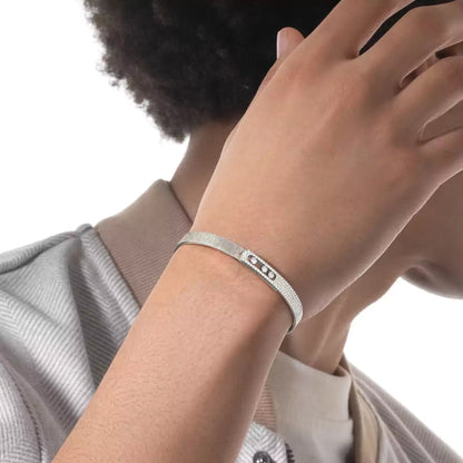 [Eterna Jewels]Move Noa Ciselé half pavé bangle