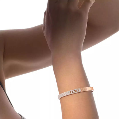 [Eterna Jewels]Move Noa Ciselé half pavé bangle