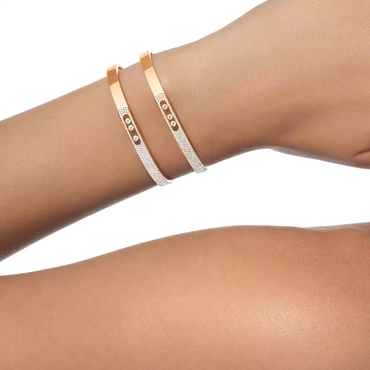 [Eterna Jewels]Move Noa Rose Gold Pavé Diamond Bangle Bracelet