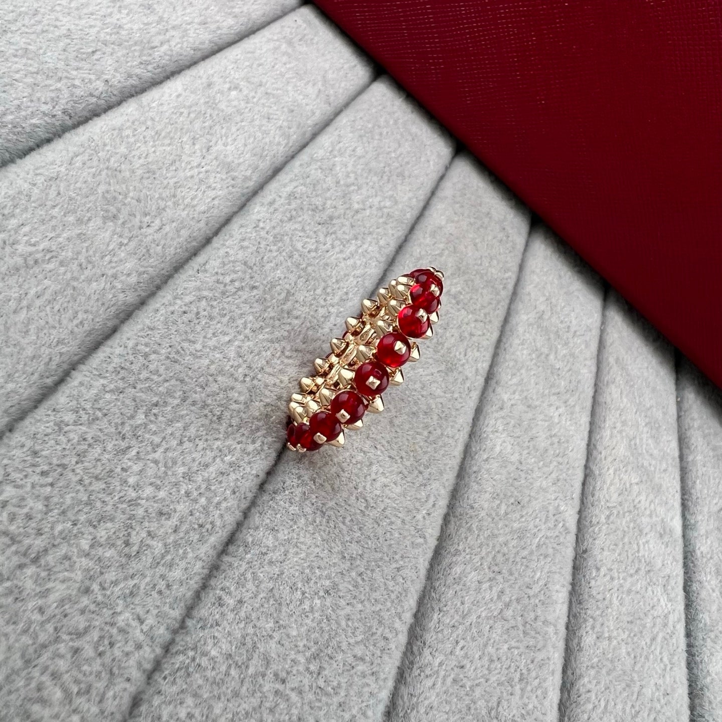 [Eterna Jewels]PYRAMID COLORED STONE STUD RING