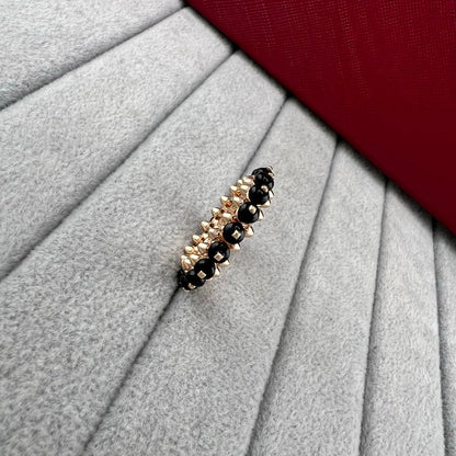 [Eterna Jewels]PYRAMID COLORED STONE STUD RING