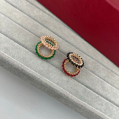 [Eterna Jewels]PYRAMID COLORED STONE STUD RING