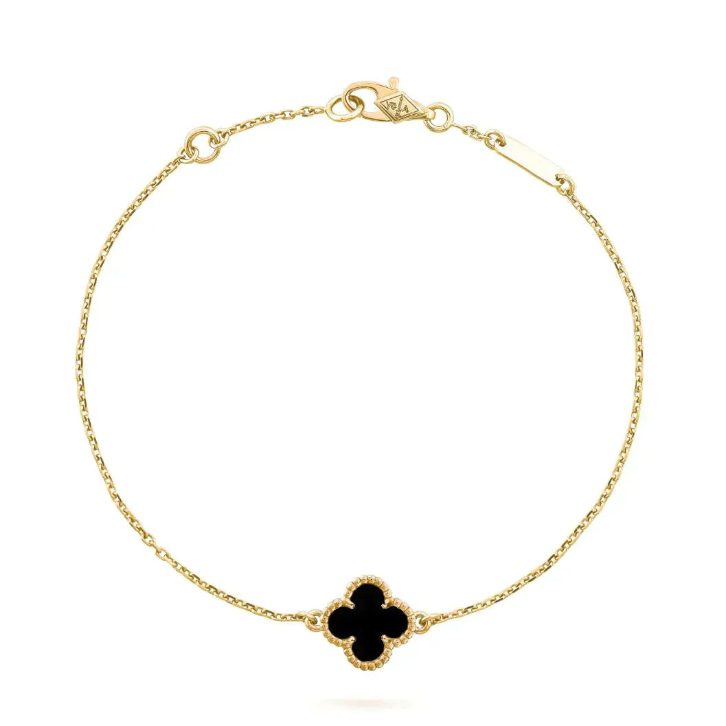 [Eterna Jewels]CLOVER ONYX SINGLE FLOWER BRACELET