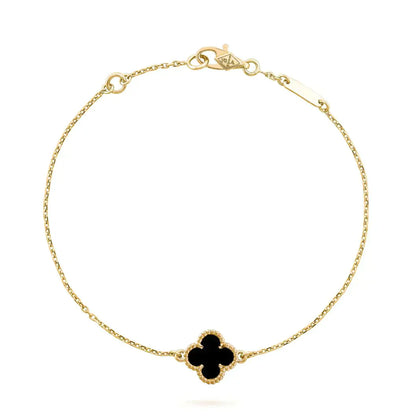 [Eterna Jewels]CLOVER ONYX SINGLE FLOWER BRACELET