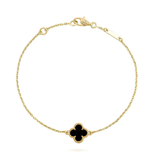 [Eterna Jewels]CLOVER ONYX SINGLE FLOWER BRACELET