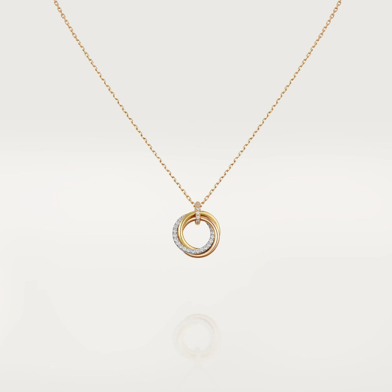 [Eterna Jewels]TRINITY NECKLACE SILVER GOLD PINK GOLD DIAMONDS