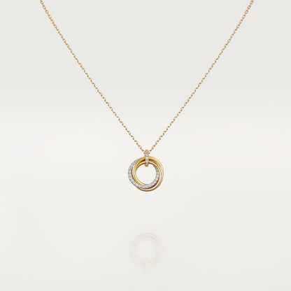 [Eterna Jewels]TRINITY NECKLACE SILVER GOLD PINK GOLD DIAMONDS