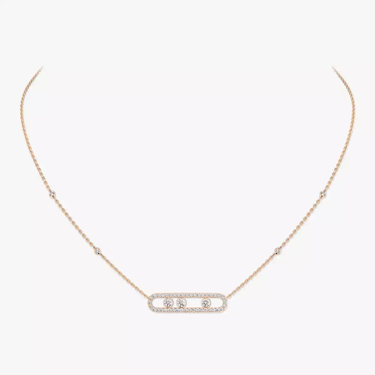 [Eterna Jewels] Move Pave_ Rose Gold Diamond Necklace