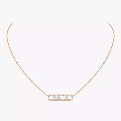 [Eterna Jewels] Move Pave_ Rose Gold Diamond Necklace