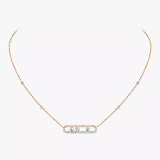 [Eterna Jewels] Move Pave_ Rose Gold Diamond Necklace
