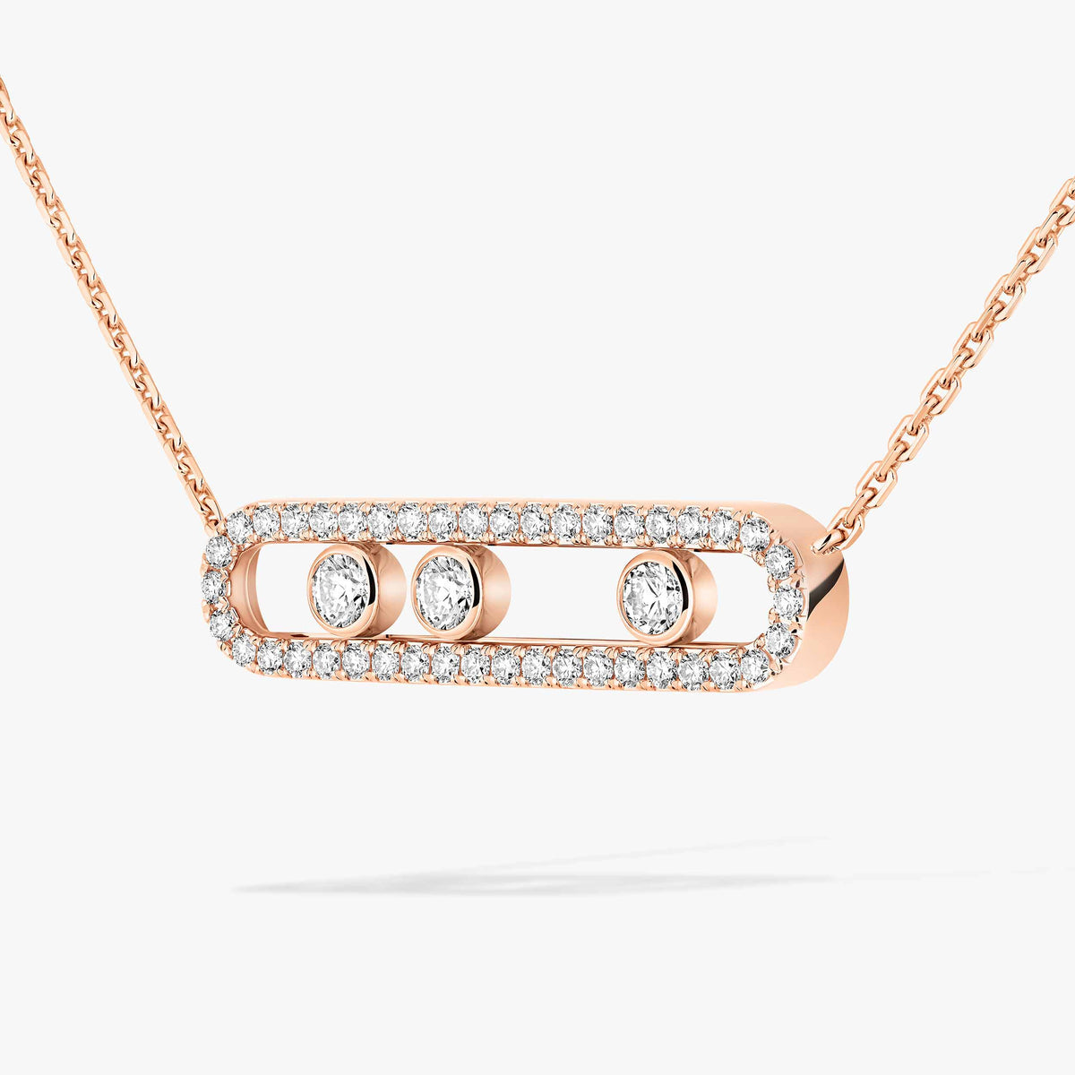[Eterna Jewels] Move Pave_ Rose Gold Diamond Necklace
