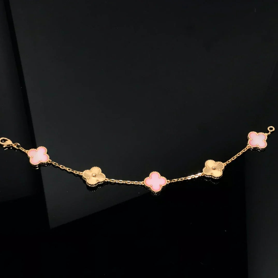 [Eterna Jewels] CLOVER 5 MOTIFS  PINK MOP BRACELET COLLECTION