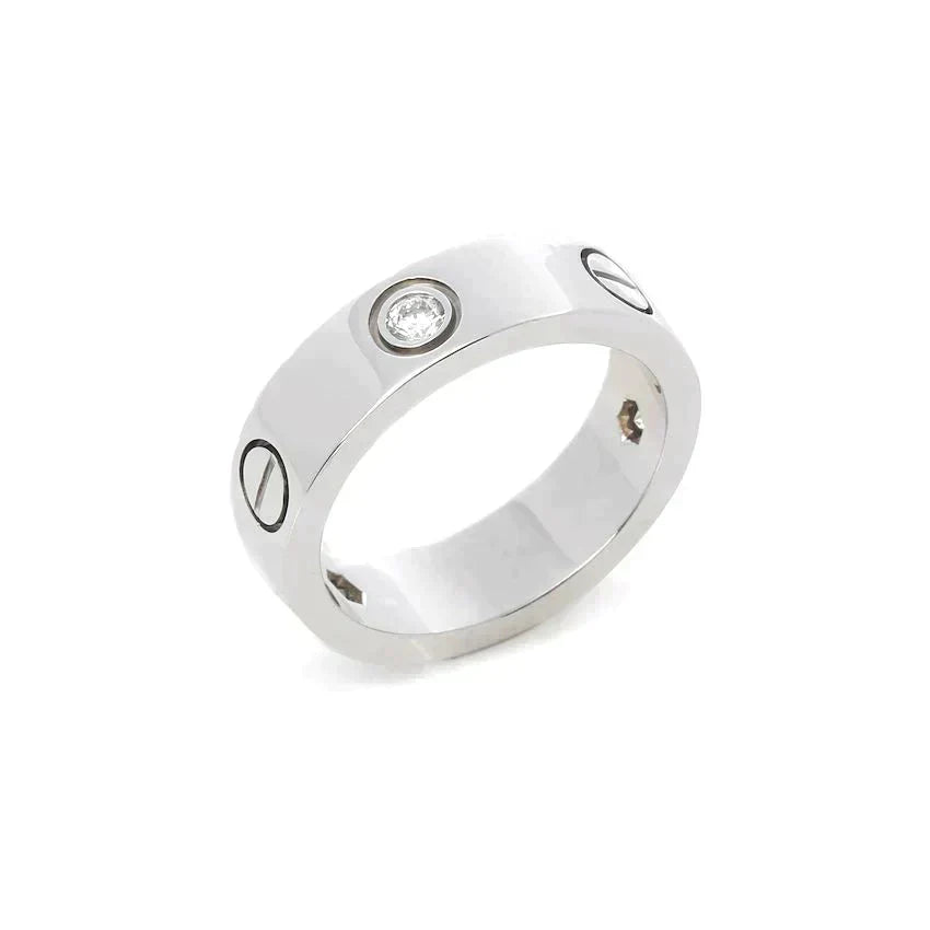 [Eterna Jewels]LOVE RING 5.5MM 3 DIAMONDS SILVER