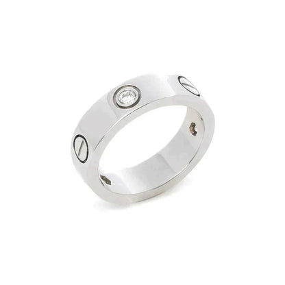 [Eterna Jewels]LOVE RING 5.5MM 3 DIAMONDS SILVER